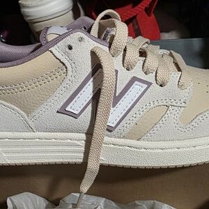 New Balance Beige and Purple Sneakers To Big For My Liking.